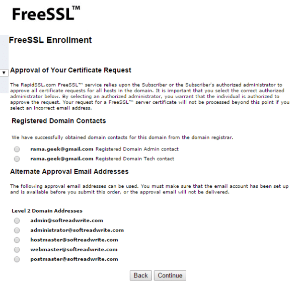 FreeSSL-Enrollment-approve-certificate-request