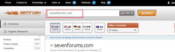 Using SEMrush finding referring domains to a competitor