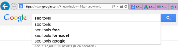 Free Keyword Research using Auto-Complete in Google