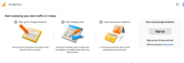 Google Analytics SEO Course for Beginners – 8 Basic Reports 1 google analytics dashboard signup