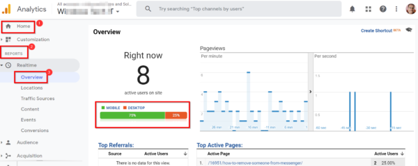 Google Analytics SEO Course for Beginners – 8 Basic Reports 2 google analytics real time report