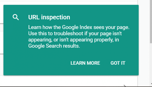 url inspection notes google search console