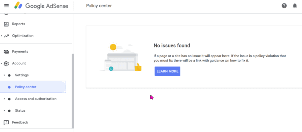 google adsense policy centre